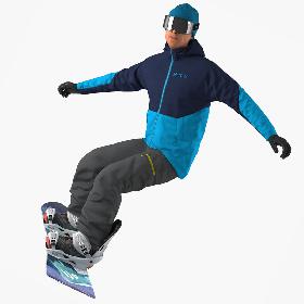 3D Snowboard Man Rigged for Cinema 4D model